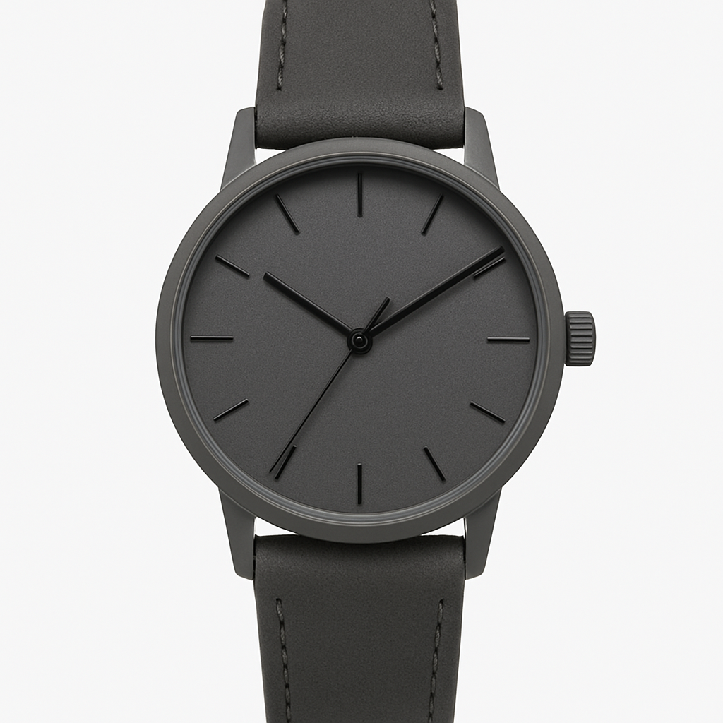 Graue Lederuhr - Gorvell Uhren