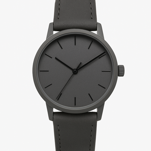 Graue Lederuhr - Gorvell Uhren