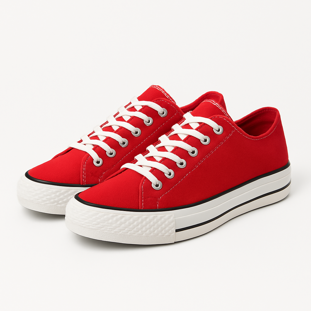 Rote Canvas-Schuhe - Gorvell Schuhe